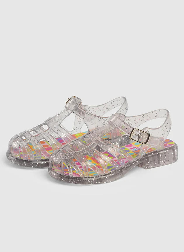 sandalia infantil transparente
