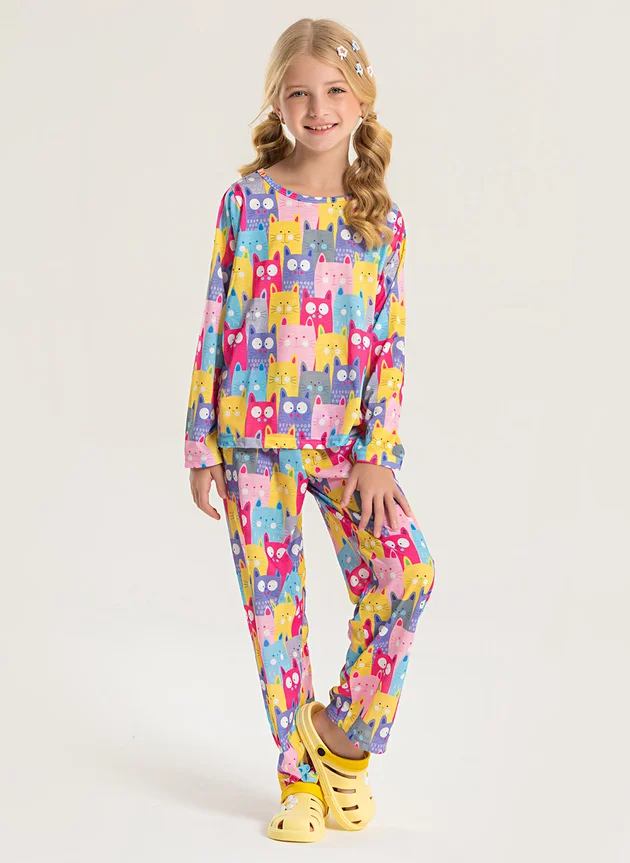 pijama infantil manga longa