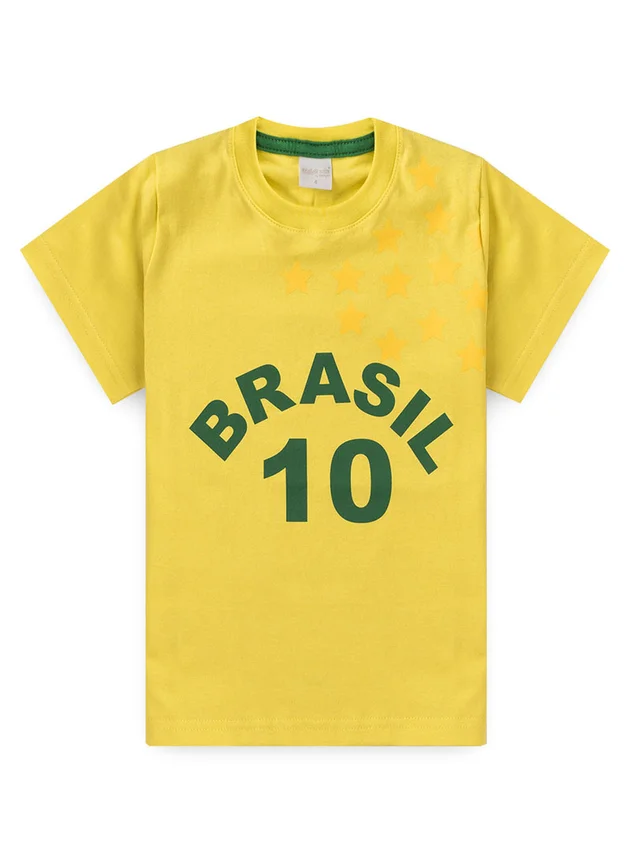 camiseta masculina infantil amarela